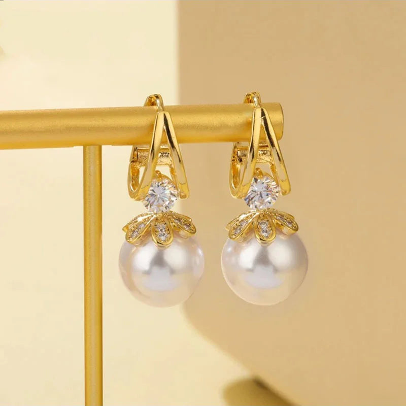 Sparkly Huggie Dangle Earrings for Women