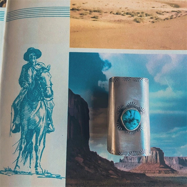 Silver and Turquoise Braid Bands | Western Hair Cuff