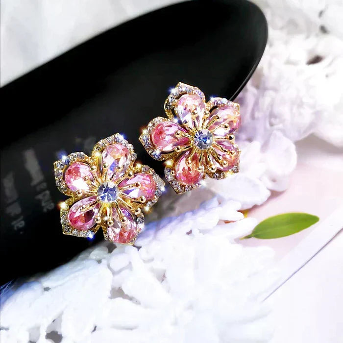 Multicolored zirconia earrings in sterling silver