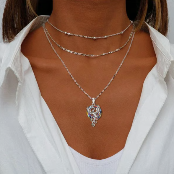 S925 Nirvana Rebirth Perfect Bloom Phoenix Necklace