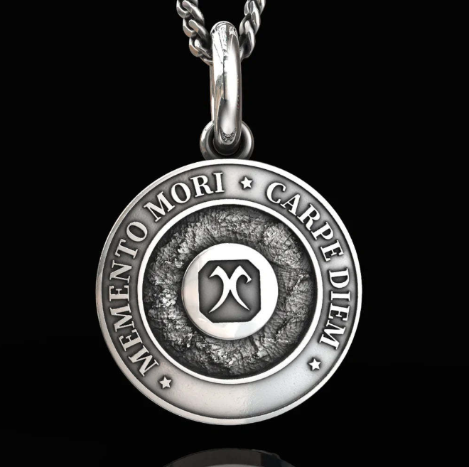 Handcrafted Sterling Silver Memento Mori Skull Pendant