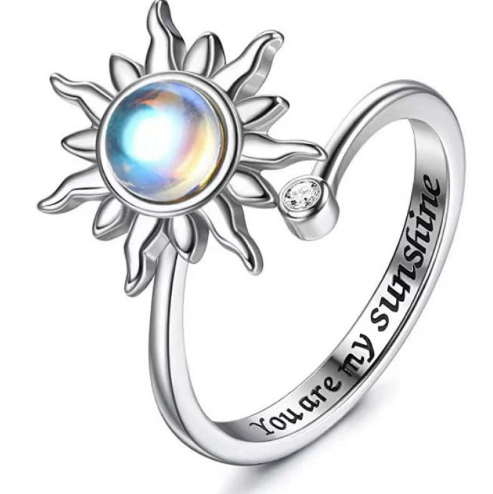 Adjustable Sunflower Swivel Finger Ring❤