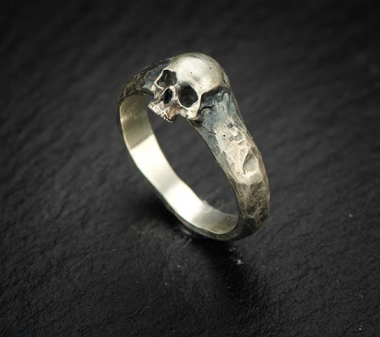 Aptus - Small Silver Skull Ring - Sterling Silver Skull - Elegant Skull Ring