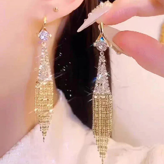 🔥zircon tassel earrings🎀