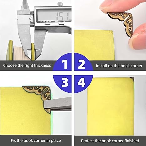 Multifunctional metal book corner protector(Gold)📚📚