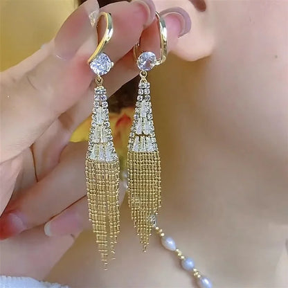 🔥zircon tassel earrings🎀