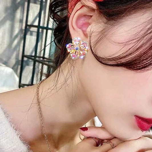 Multicolored zirconia earrings in sterling silver