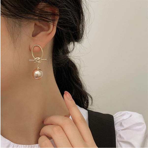 Pear Loop Earrings in Gold