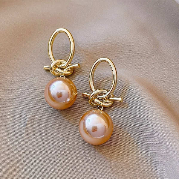 Pear Loop Earrings in Gold