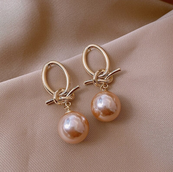 Pear Loop Earrings in Gold