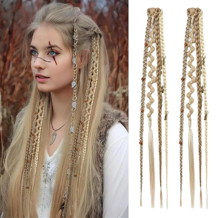 Veyajewels™Bohemian long hair braid clip, handmade synthetic braided hair extensions