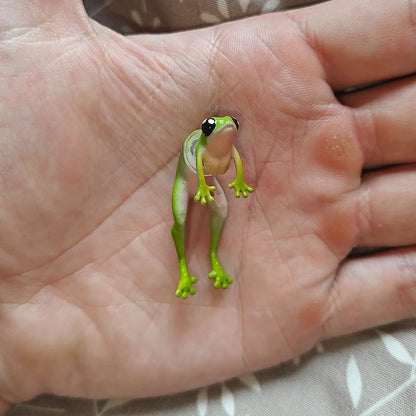 Hand Painted Frog Earrings "Green"