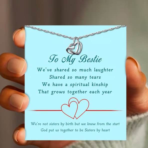 💞Interlocking Heart Necklace -👩‍❤️‍👩''God put us together to be sisters by heart''💝