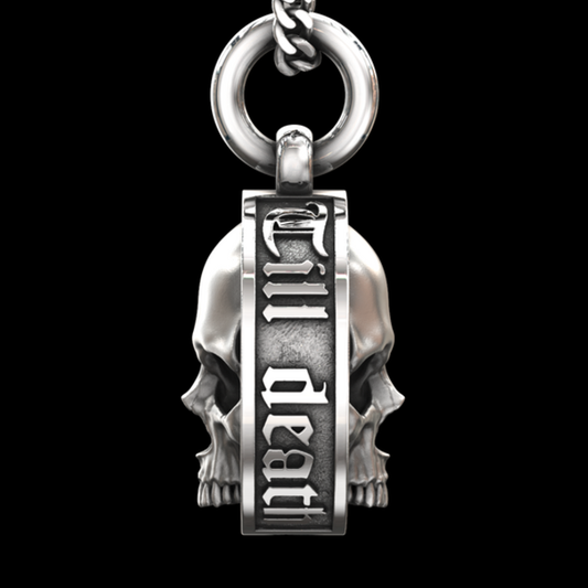 Till Death Do Us Part Skull Pendant | Sterling Silver