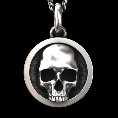 Till Death Do Us Part Skull Pendant | Sterling Silver