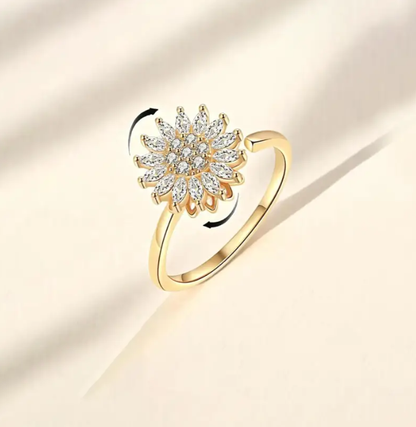 Adjustable Sunflower Swivel Finger Ring❤