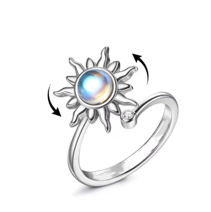 Adjustable Sunflower Swivel Finger Ring❤