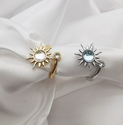 Adjustable Sunflower Swivel Finger Ring❤